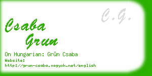 csaba grun business card